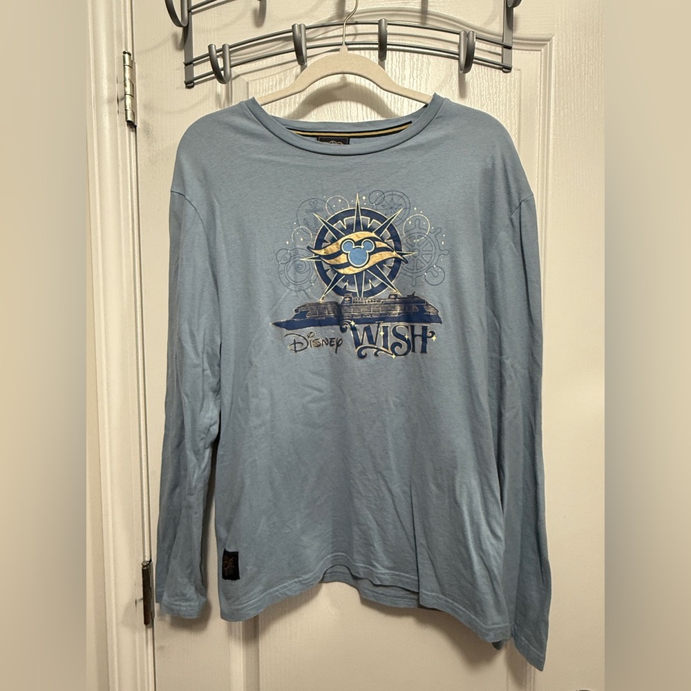 Disney Cruise Line Wish‎ Inaugural Sailing Long Sleeve Tee Blue Adult Medium
